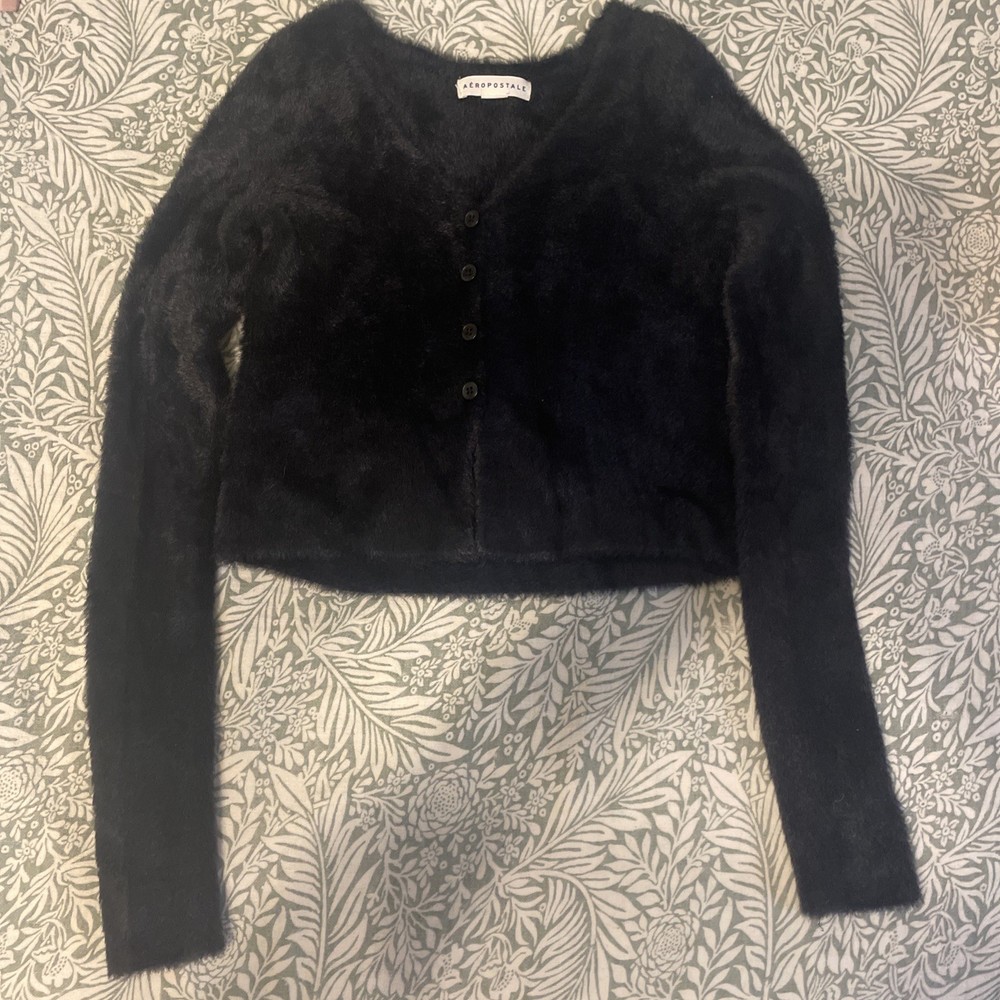 Aeropostale Black Nylon Top Size Small Long Sleeve Women's Casual Top