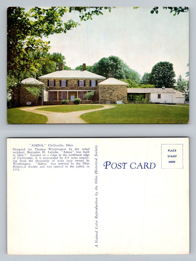 Chillicothe, OH-Ohio, Adena Mansion Historic 1807 Home Vintage Postcard