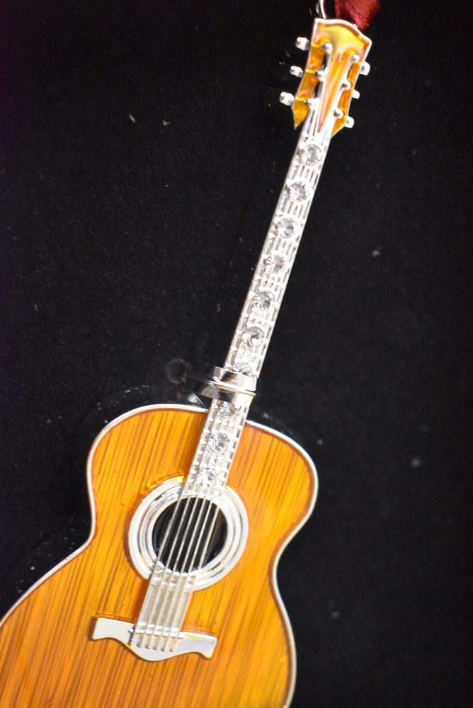 Guitar Ornament with Crystals  Christmas Holiday Decor Harvey Lewis
