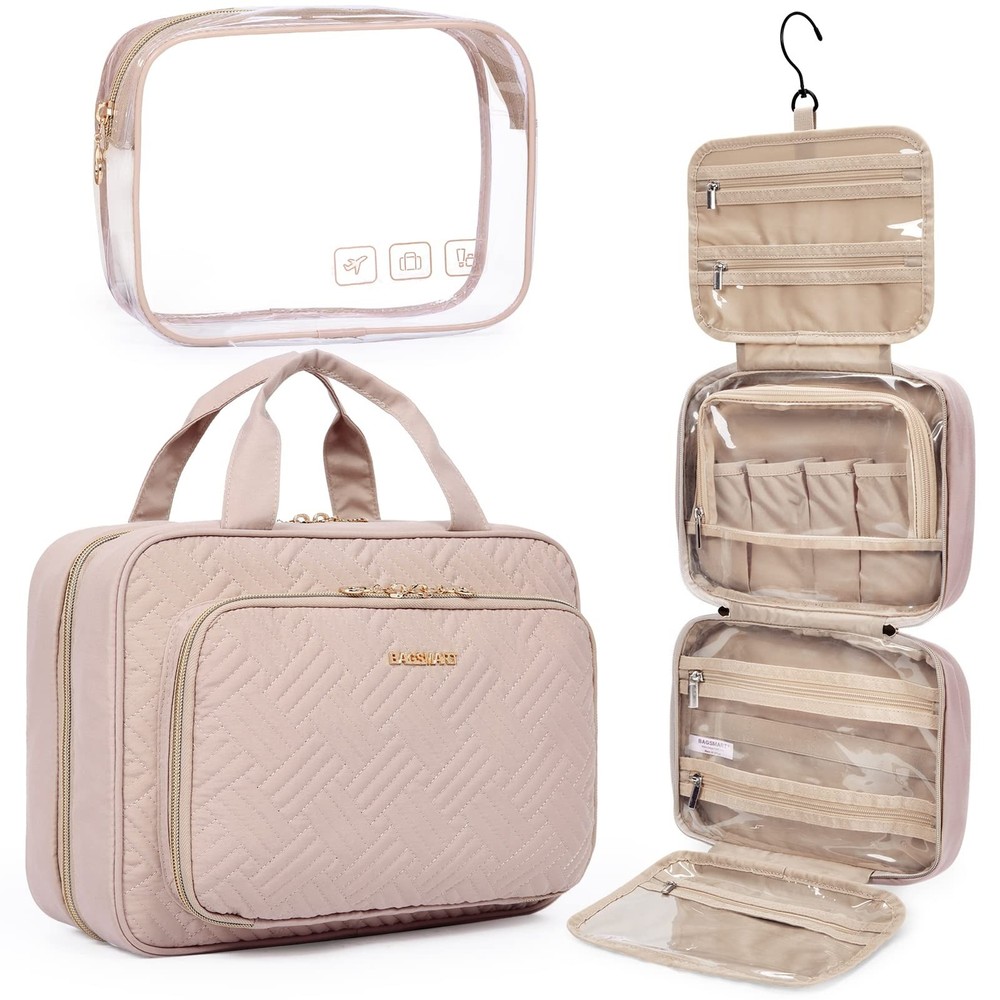 BAGSMART Hanging Toiletry Bag for Travel with TSA Approved Transparent Design