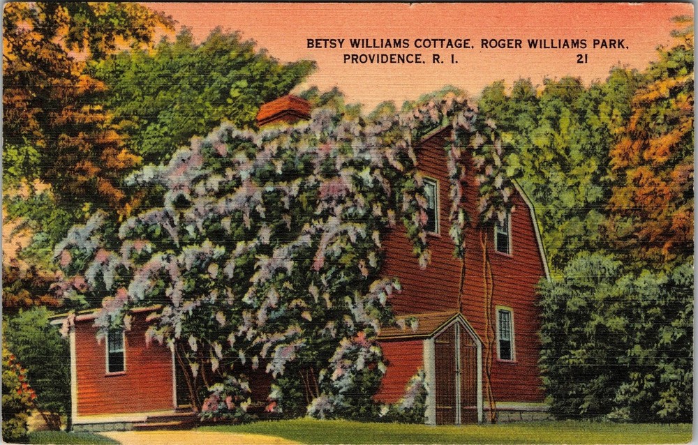 Providence RI-Rhode Island, Betsy Williams Cottage, Vintage Postcard