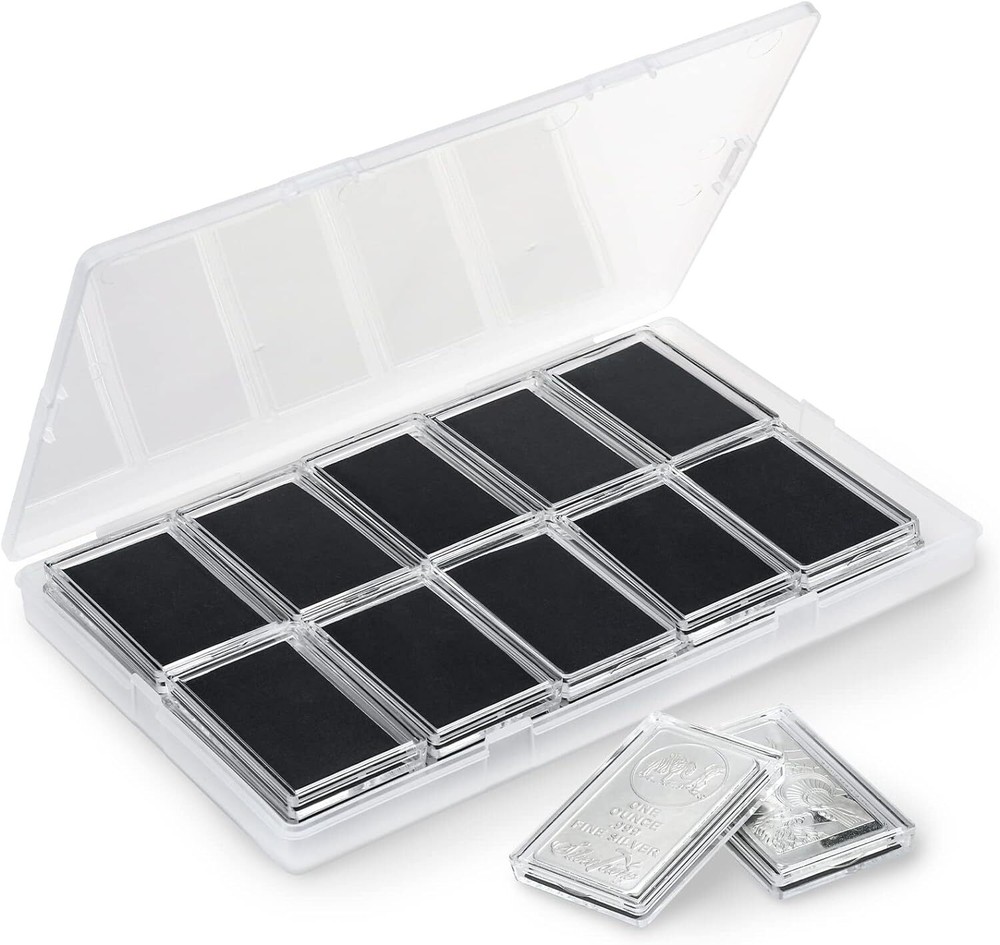 1 Oz Silver Bar Holder, 20 Pcs Capsule Storage Transparent