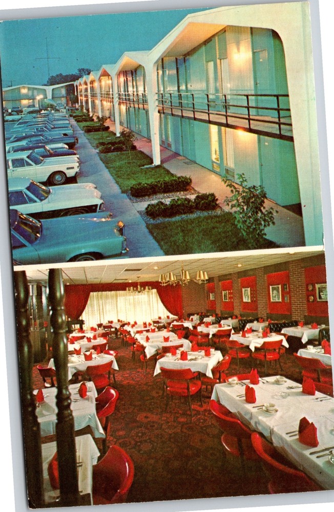 Lexington Kentucky~Quality Inn Northwest~Dining & Parking Scene~Vintage Postcard