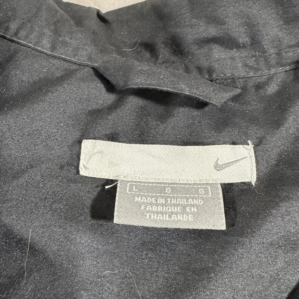 Nike Vintage 90s Y2k Lined Jacket Mens Large Black Gray Piping Full Zip
