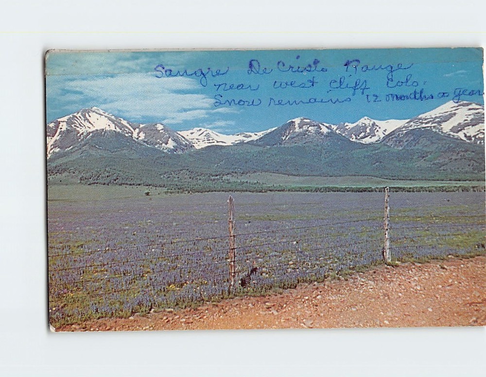 Postcard Historic Sangre De Cristo Range Colorado USA