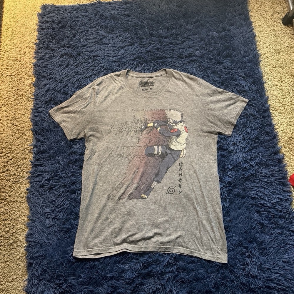 Naruto Shipping Graphic Grey Shirt for Men Size Medium