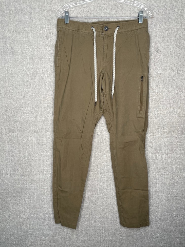 Vuori Mens Medium V412 Tapered Ripstop Climber Drawstring Hiking Pants Brown