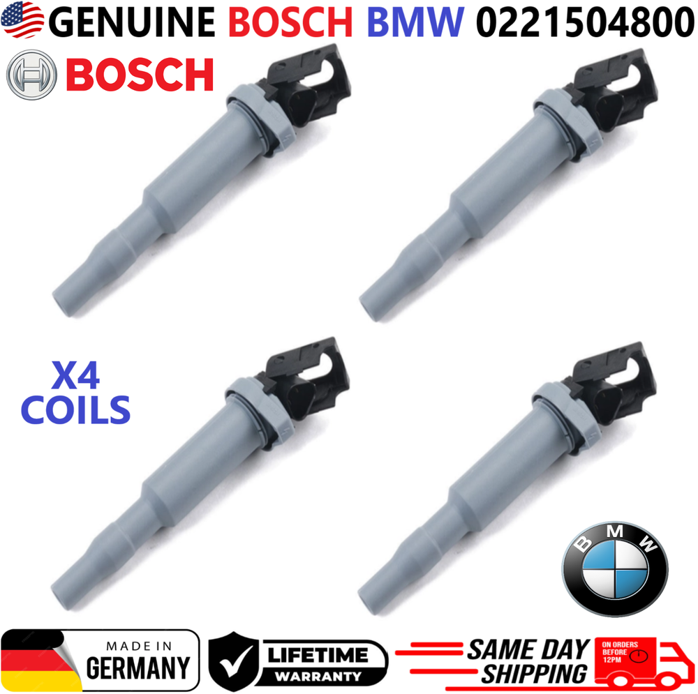 GENUINE BOSCH BMW x4 Ignition Coils For 2006-2020 BMW & Mini I4 I6, 0221504800