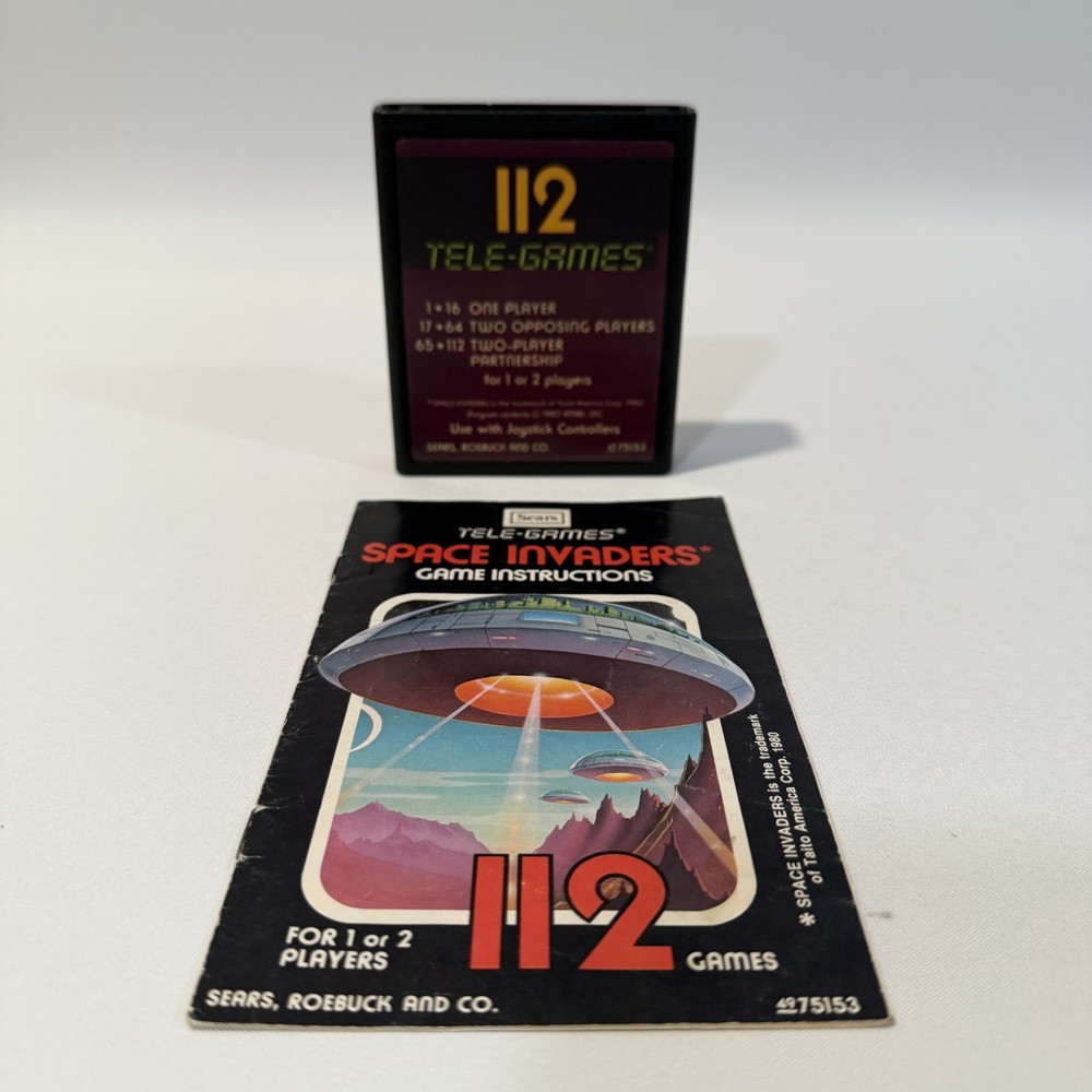 Space Invaders Atari 2600 Atari Taito Arcade Space Shooter Cartridge Game Manual