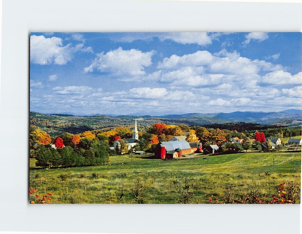 Postcard Autumn in Peacham Vermont USA North America