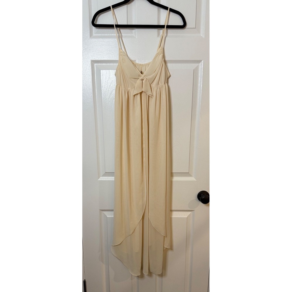 Victoria's Secret Cream Vintage Tie Front Maxi Slip Dress Gold Label Size M