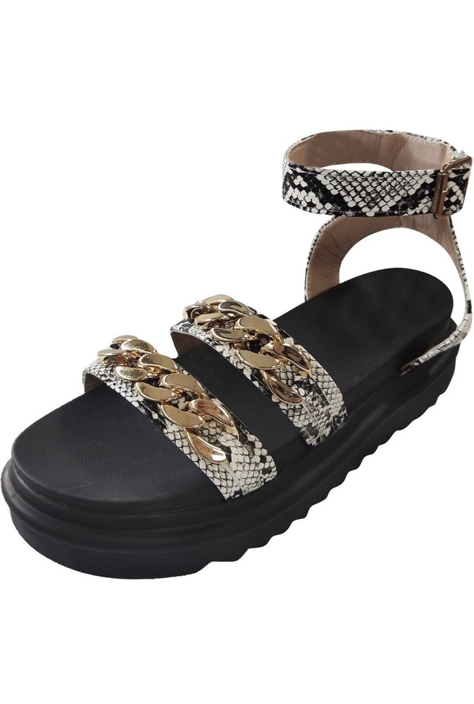 Women EVA Sandal Open Toe Shoes Platform Strap Button Zip Shoes