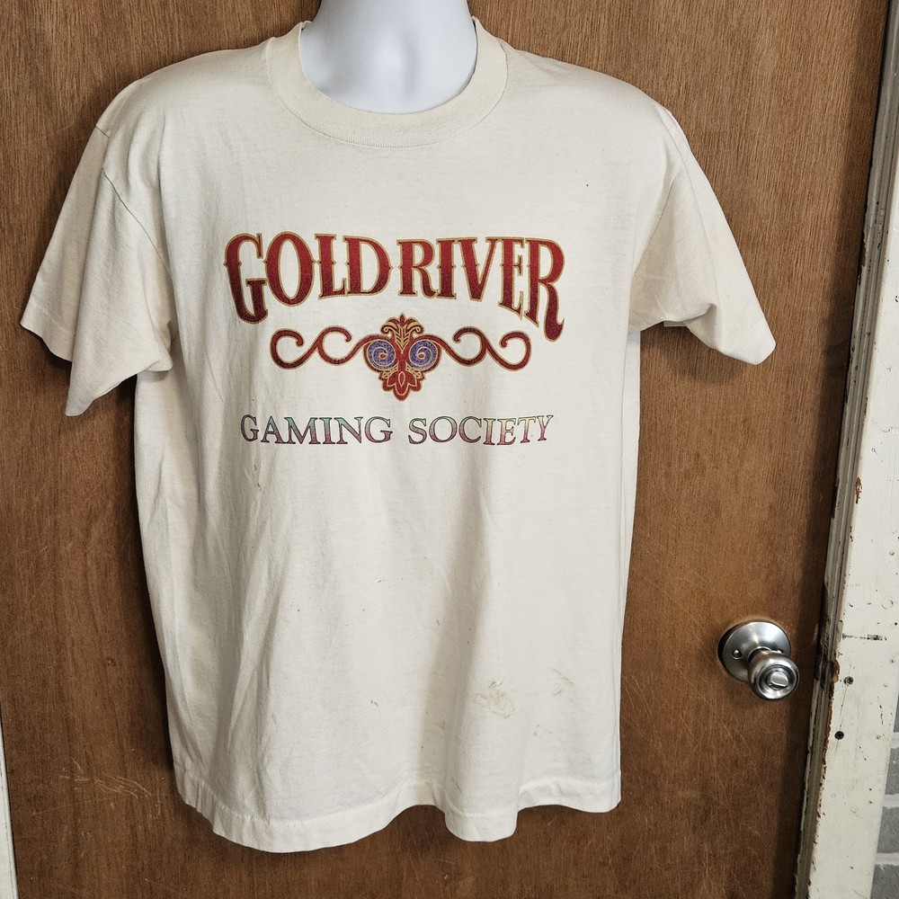 Gold River Gaming Society Vintage T Shirt Size Large Single Stitch