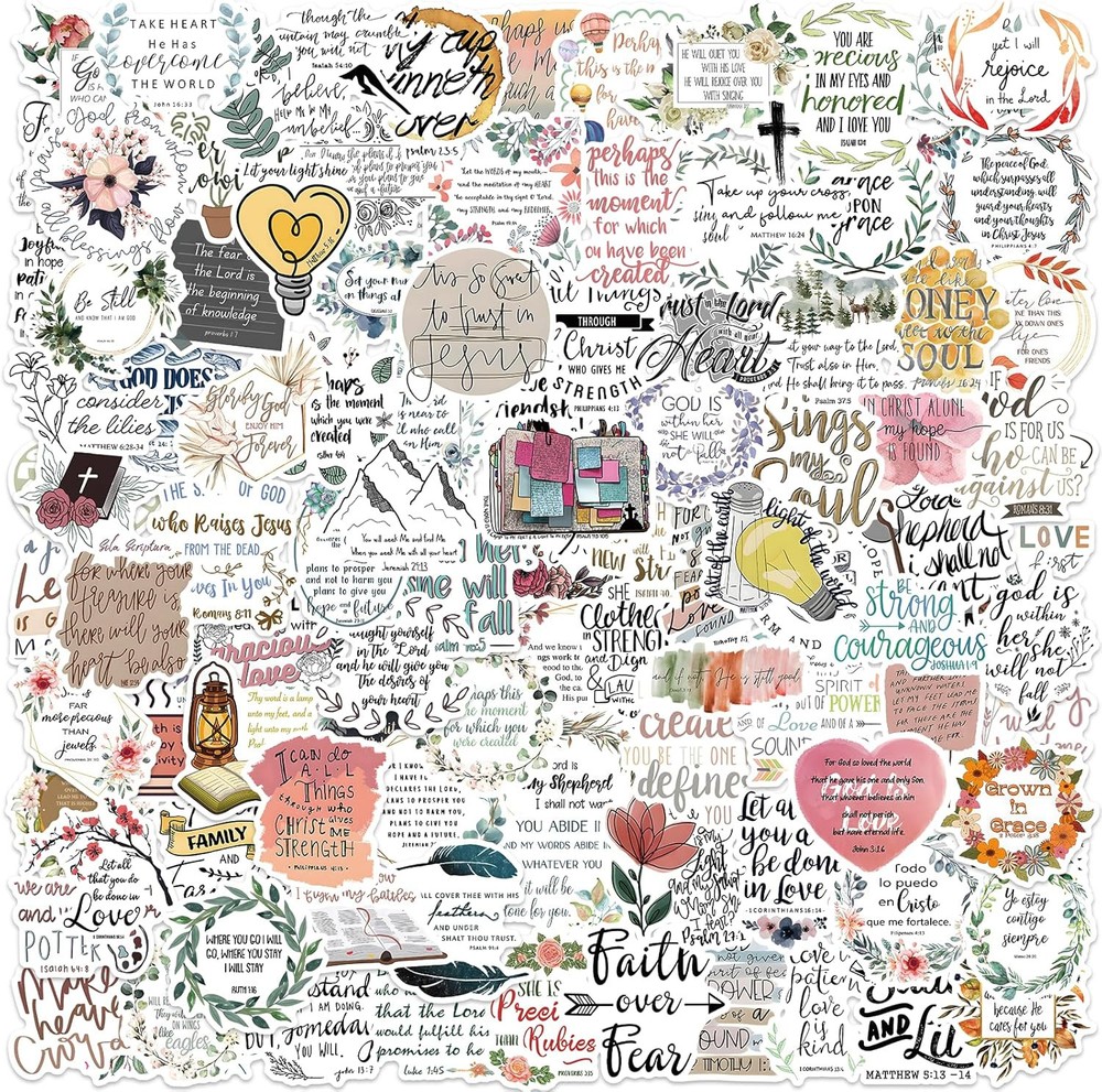 100PCS Christian Stickers,Waterproof Jesus Stickers,Bible Stickers Colorful