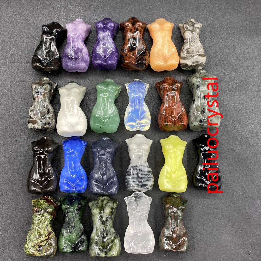 10pcs Natural Mixed Women Quartz Crystal Skull Carved Goddess Gem Healing 1.5