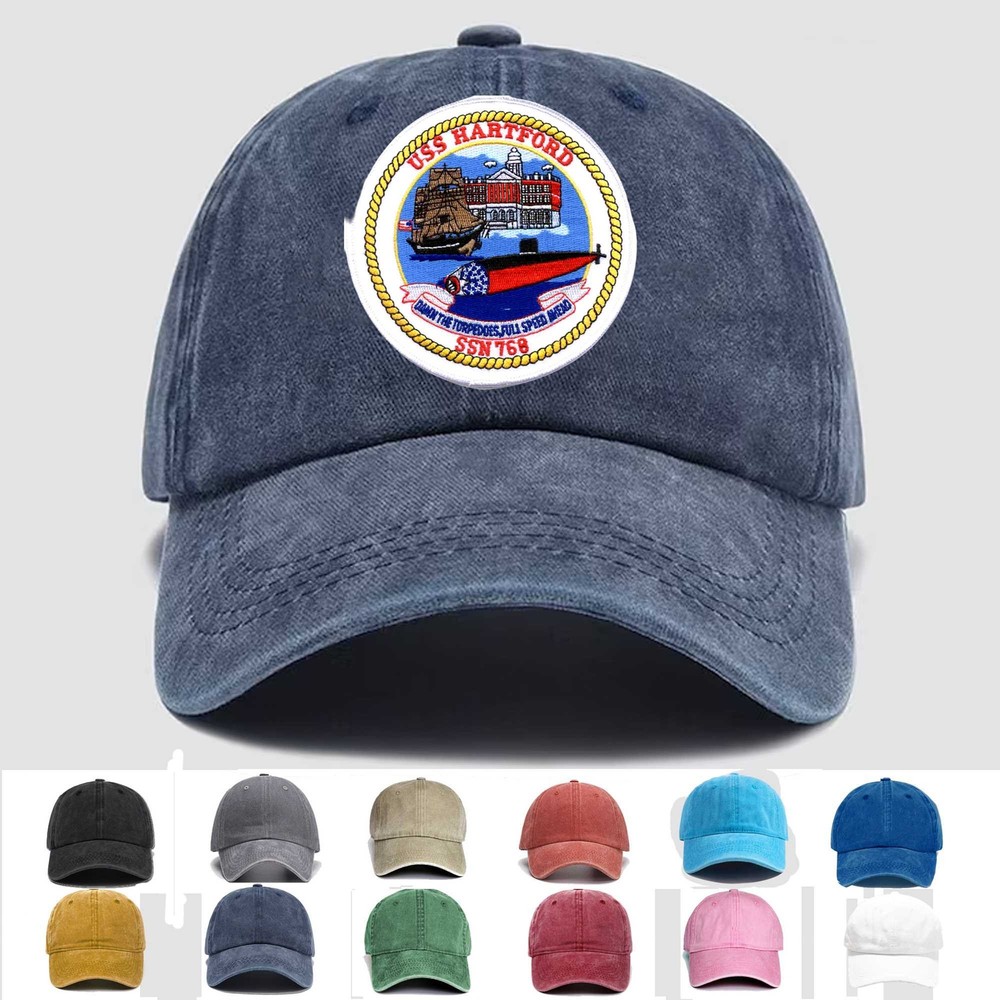 Custom Personalization Embroidered Hat SSN-768 USS Hartford, Veteran Cap, Gift