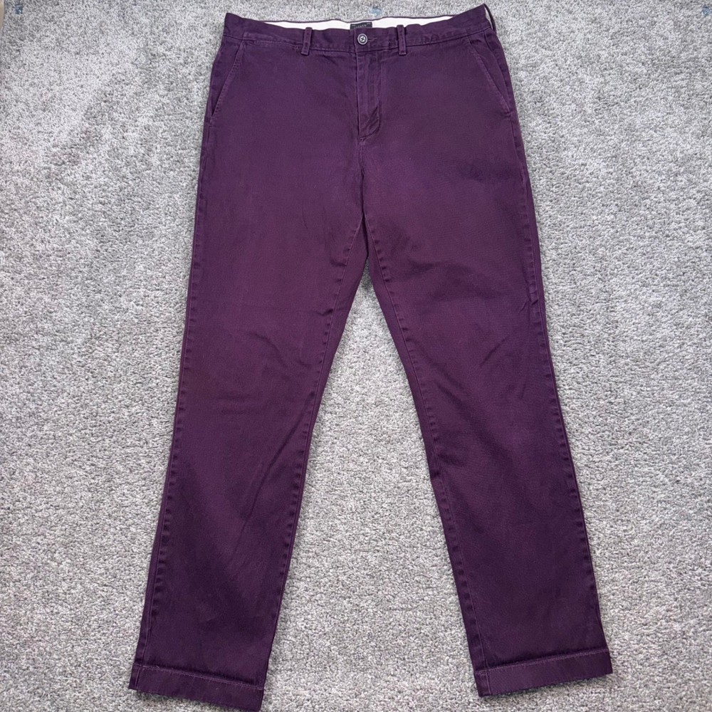 J.Crew 770 Straight Fit Chino Mens Stretch Purple Size 34x32 Excellent