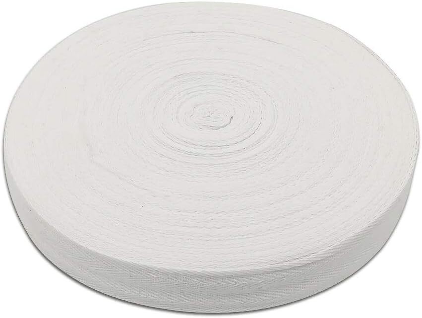 Natural Cotton Twill Tape 50 Yards 1 Inch Bunting Bias Tape Herringbone Webbi...