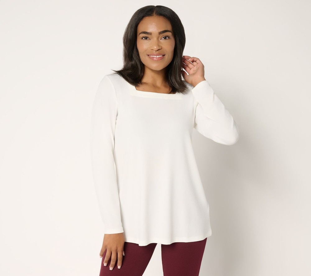 Susan Graver Women's Top Plus Sz 2X Make Your Selection: Essentials White
