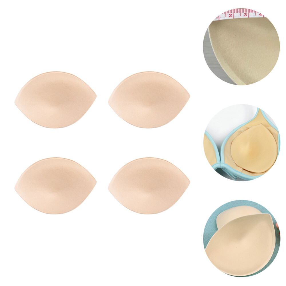 4 Pairs Bra Pad Inserts for Swimsuits Gel Breast Easy to Pads Beige