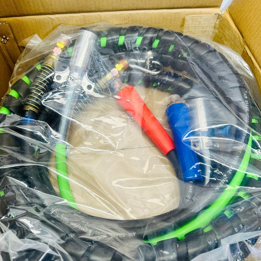 3 IN 1 ABS - AIR LINE HOSE WRAP 7 WAY ELECTRICAL  CABLE SEMI TRUCK TRAILER 15'-image