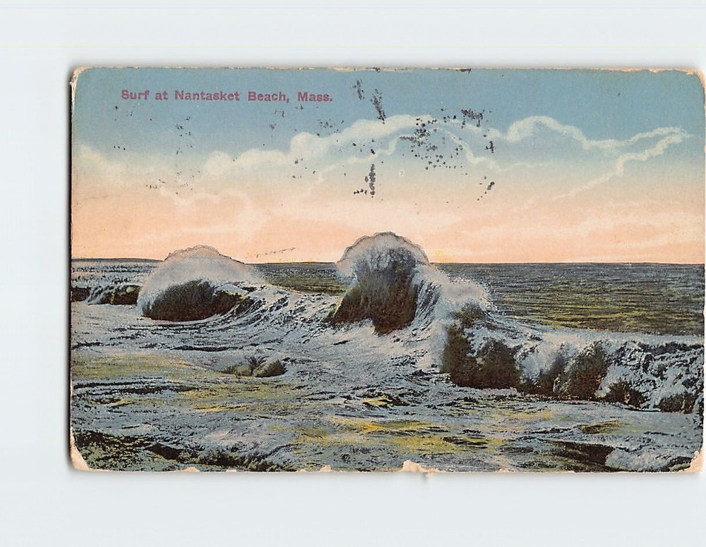 Postcard Surf at Nantasket Beach Hull Massachusetts USA