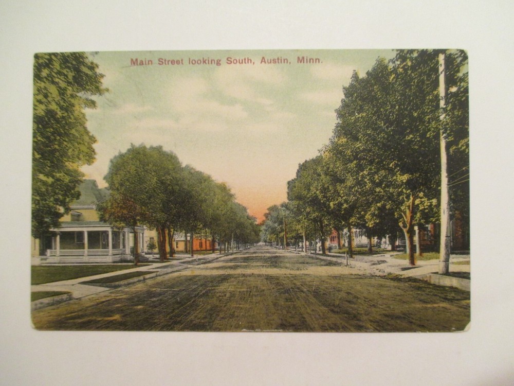 Austin Minnesota Postcard Main Street Looking South 1908 MN