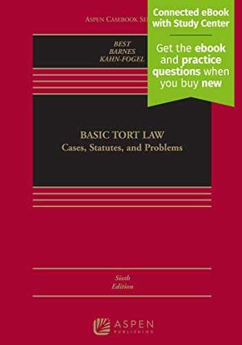 Basic Tort Law: Cases, - Hardcover, by Best Arthur; Barnes - Very Good z