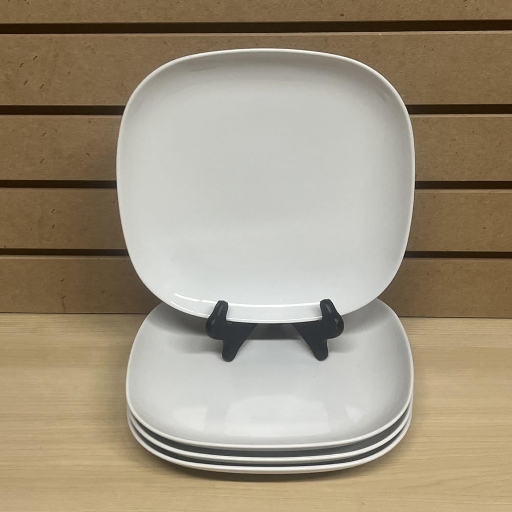Ikea 365 Susan Pryke White Porcelain Square Dinner Plates 9 3/4