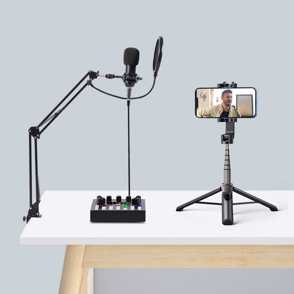Podcast Equipment Bundle Home Studio Recording Kit Music Mixer Headphones NEW