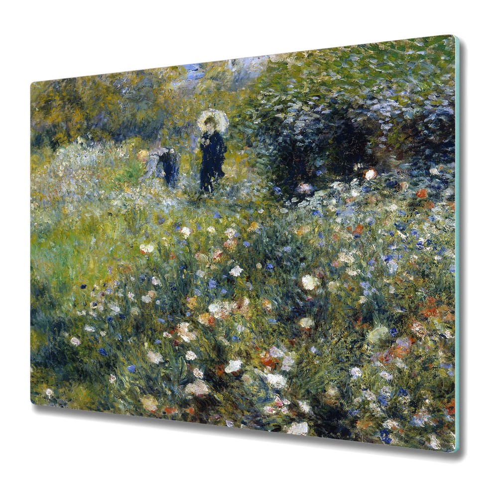 Glass Chopping Cutting Board Lady with and Umbrella Painting Art 60x52