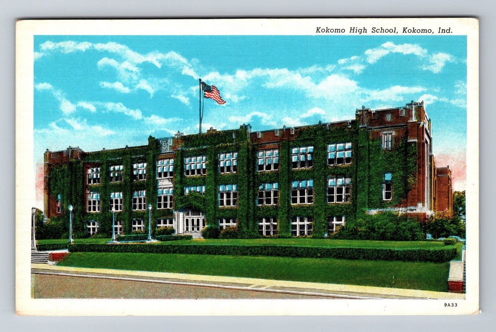 Kokomo IN-Indiana Kokomo High School Standard Old Card View Vintage Postcard PC