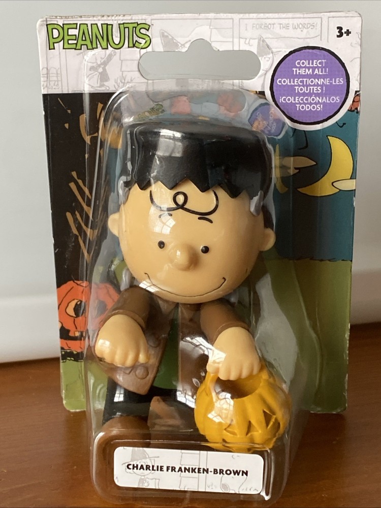 NEW, CHARLIE FRANKEN-BROWN Halloween Peanuts Mini-Figure Charlie Brown
