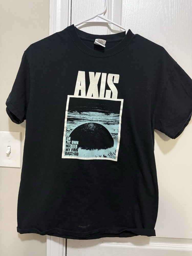 Men's Black AXIS Graphic Music Hardcore  T-Shirt Size M Short Sleeve