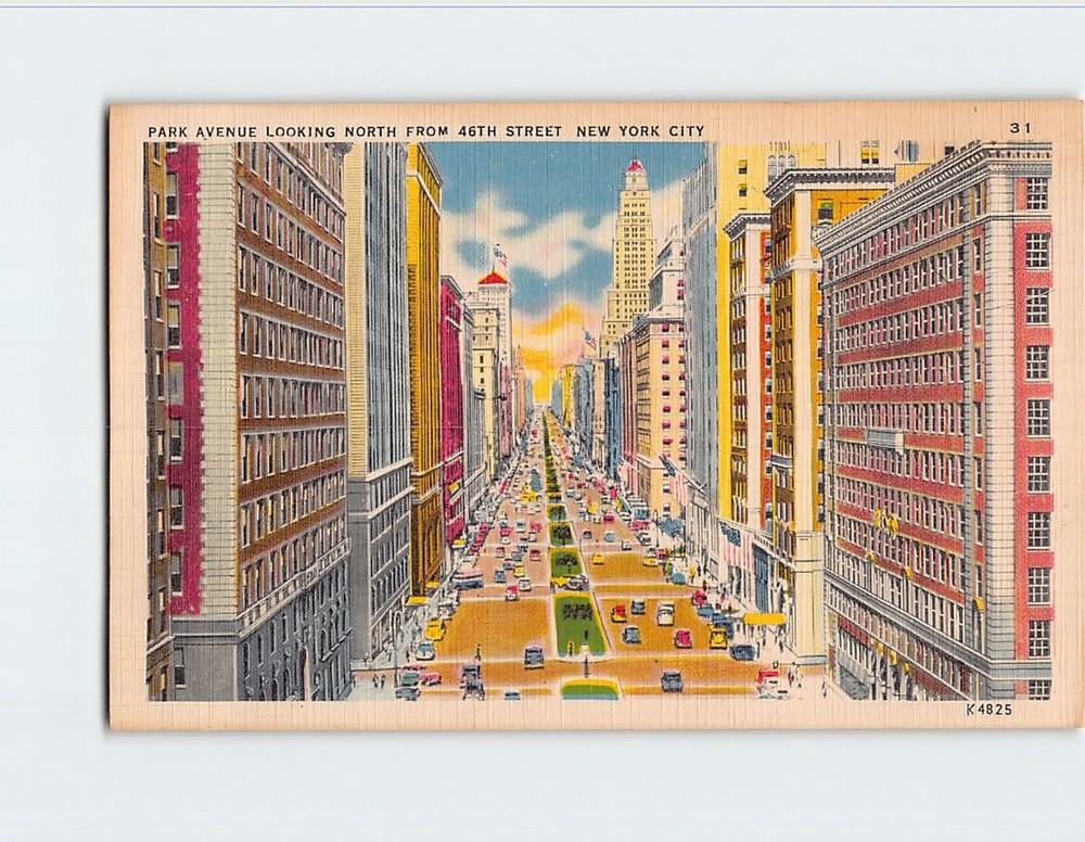 Postcard Park Avenue Looking North From 46th Steret USA