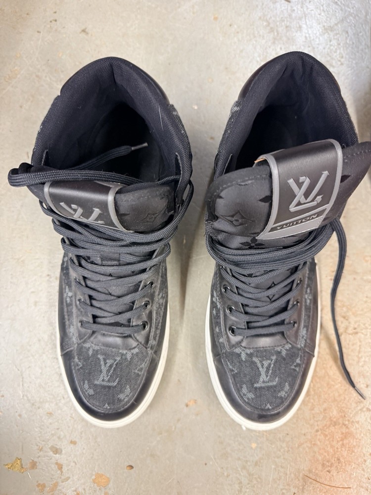 Louis Vuitton Rivoli High Top Monogram Denim • Black / Dark Grey Men’s Size 10