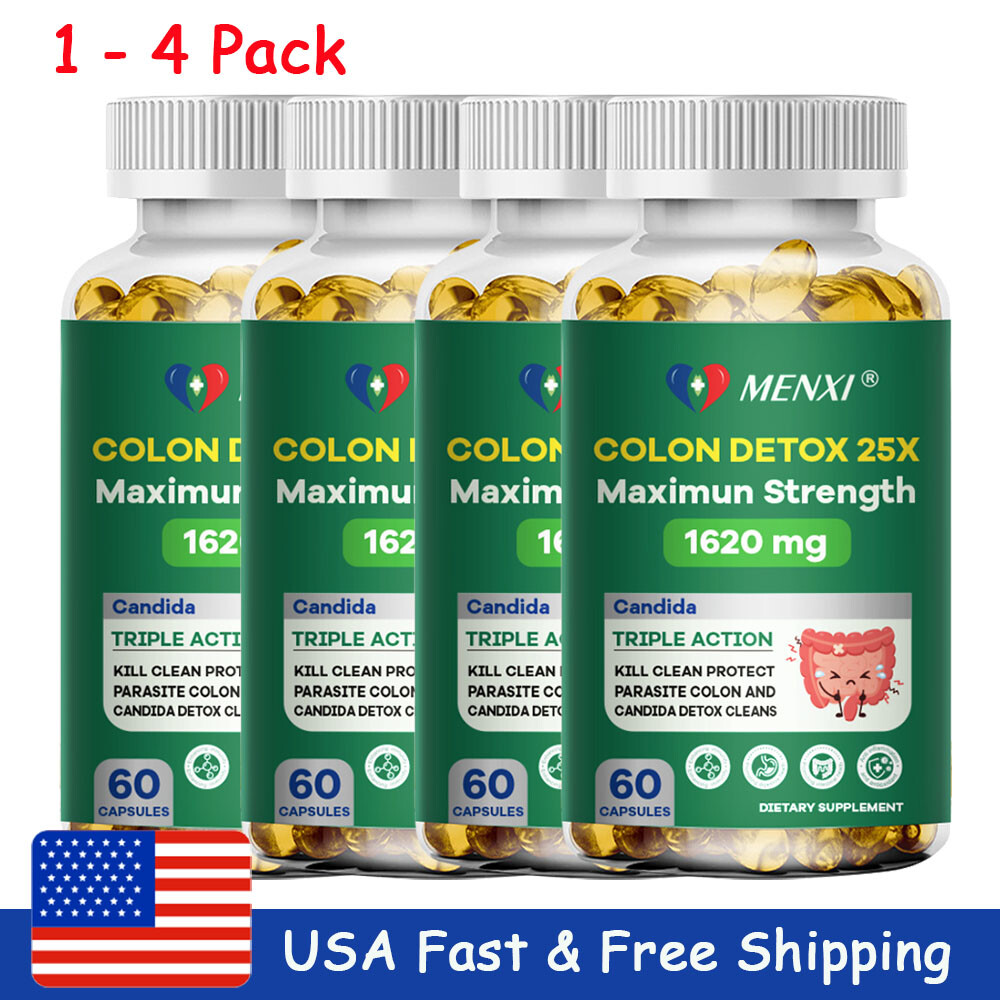 Colon Cleanse 1620mg All Organic Herbs Energy Boost Weight Lose Detox Softgels