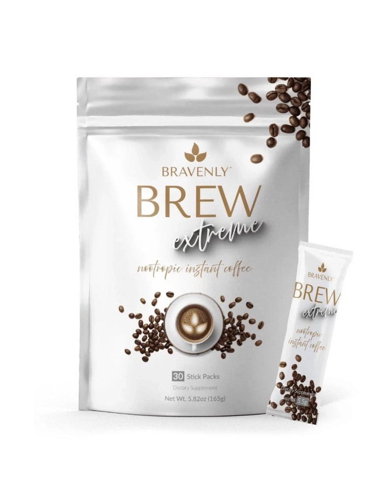 Bravenly Global Brew Extreme Nootropic Instant Coffee Sticks Sealed