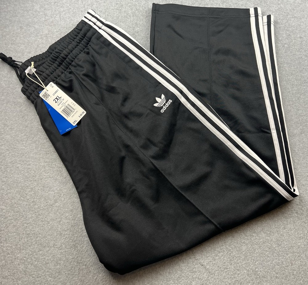 adidas BAGGY Fit Firebird Men’s Track Pants Size 2XL IZ4801 Black/White NWT