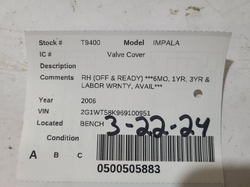 IMPALA    2006 Valve Cover 1870714