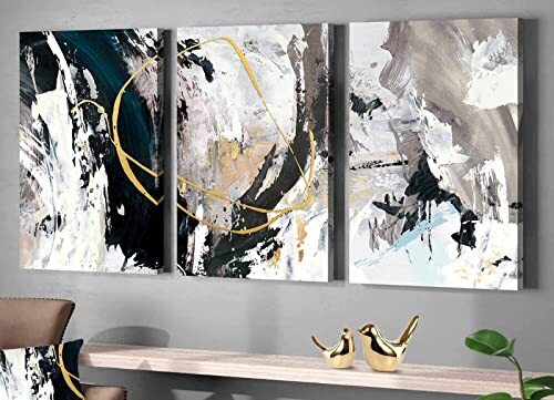 Wall Art Home Decorations for Living Room Overall 48''W x 24''H Black White