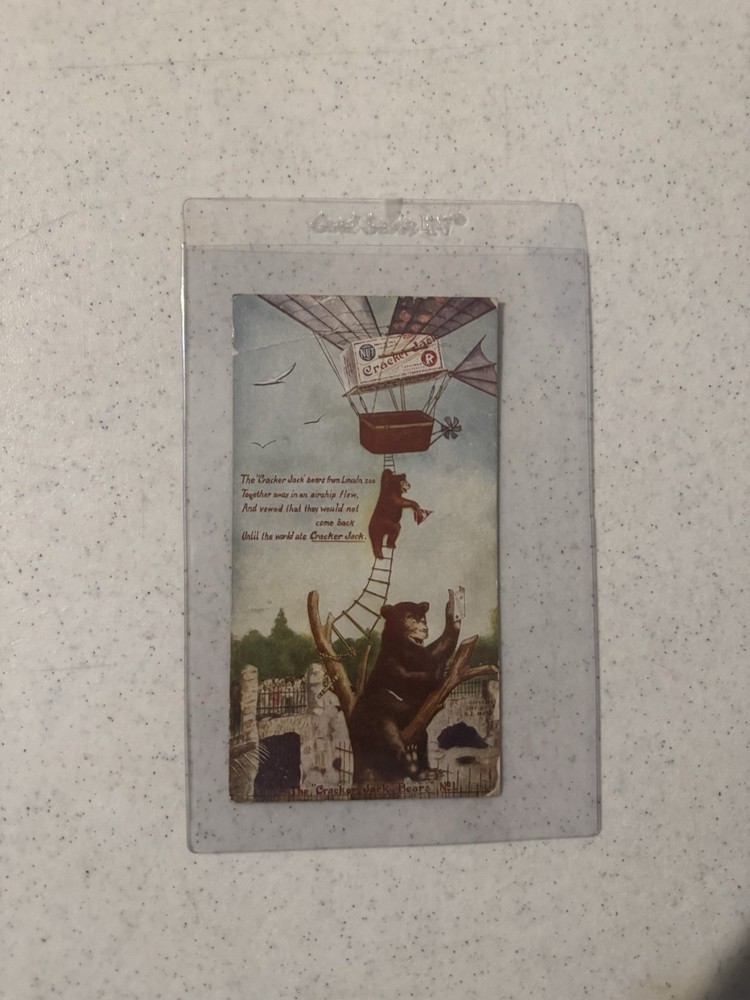 1907 Cracker Jack Bears #1 Airship Zoo Postcard Unposted