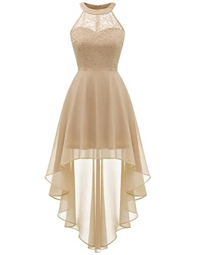Wedtrend Womens Cocktail Dress Floral Lace Chiffon Semi Formal Dress High Low