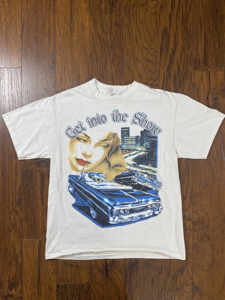 Vintage 90s Get Into The Show Lowrider Style Large Mexican Chicano Shirt Tee