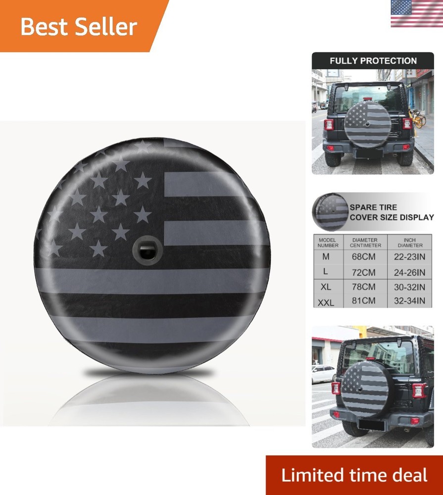 Durable Spare Tire Cover for Jeep Wrangler JL with Camera Hole, Fits 32