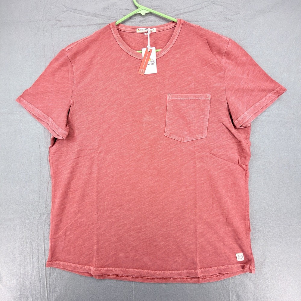 Marine Layer Vintage Heavy Slub Pocket T-Shirt Mens Large Marsala Red