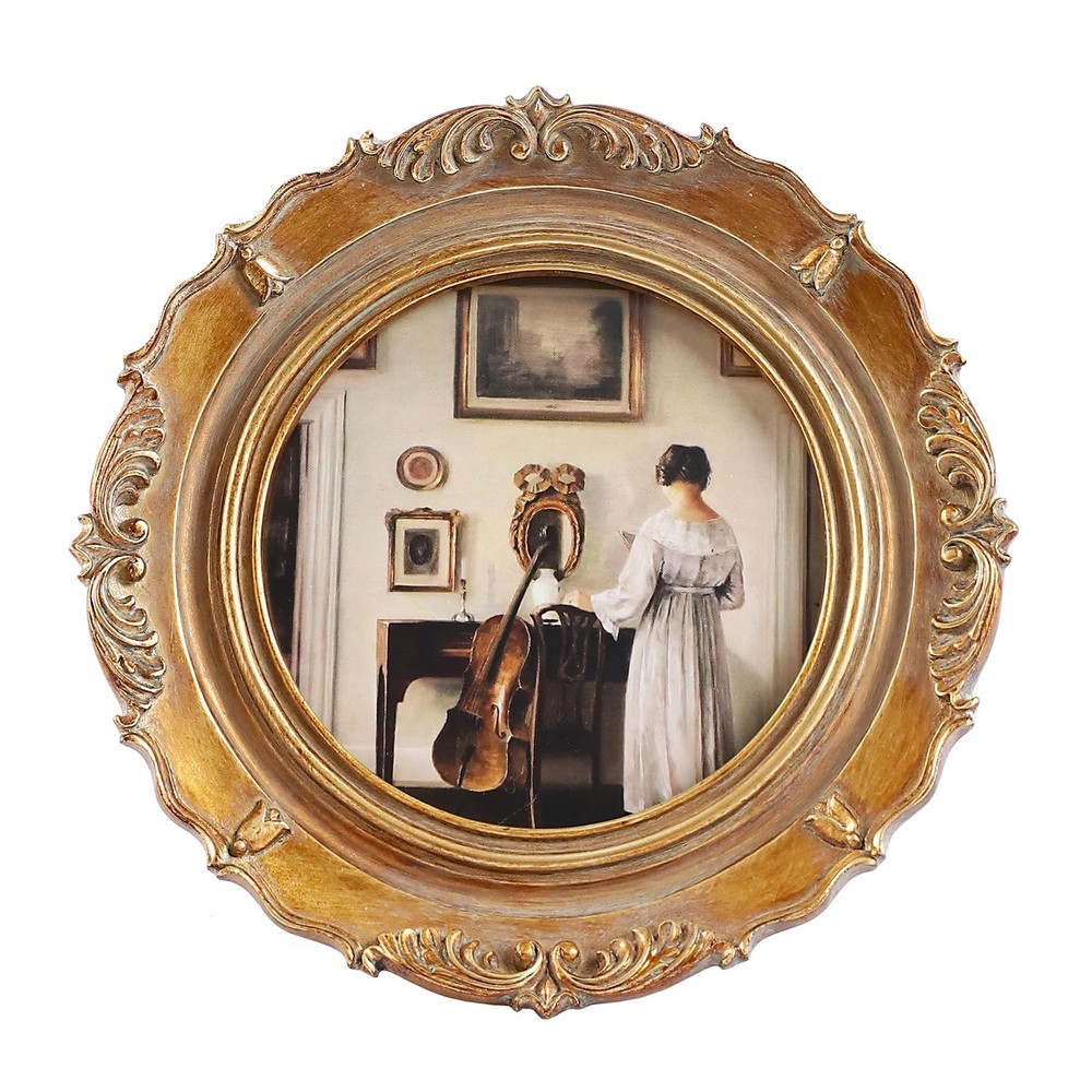 Small Vintage Picture Frames 4x4 Ornate Bronze Round Antique Picture Frames f...