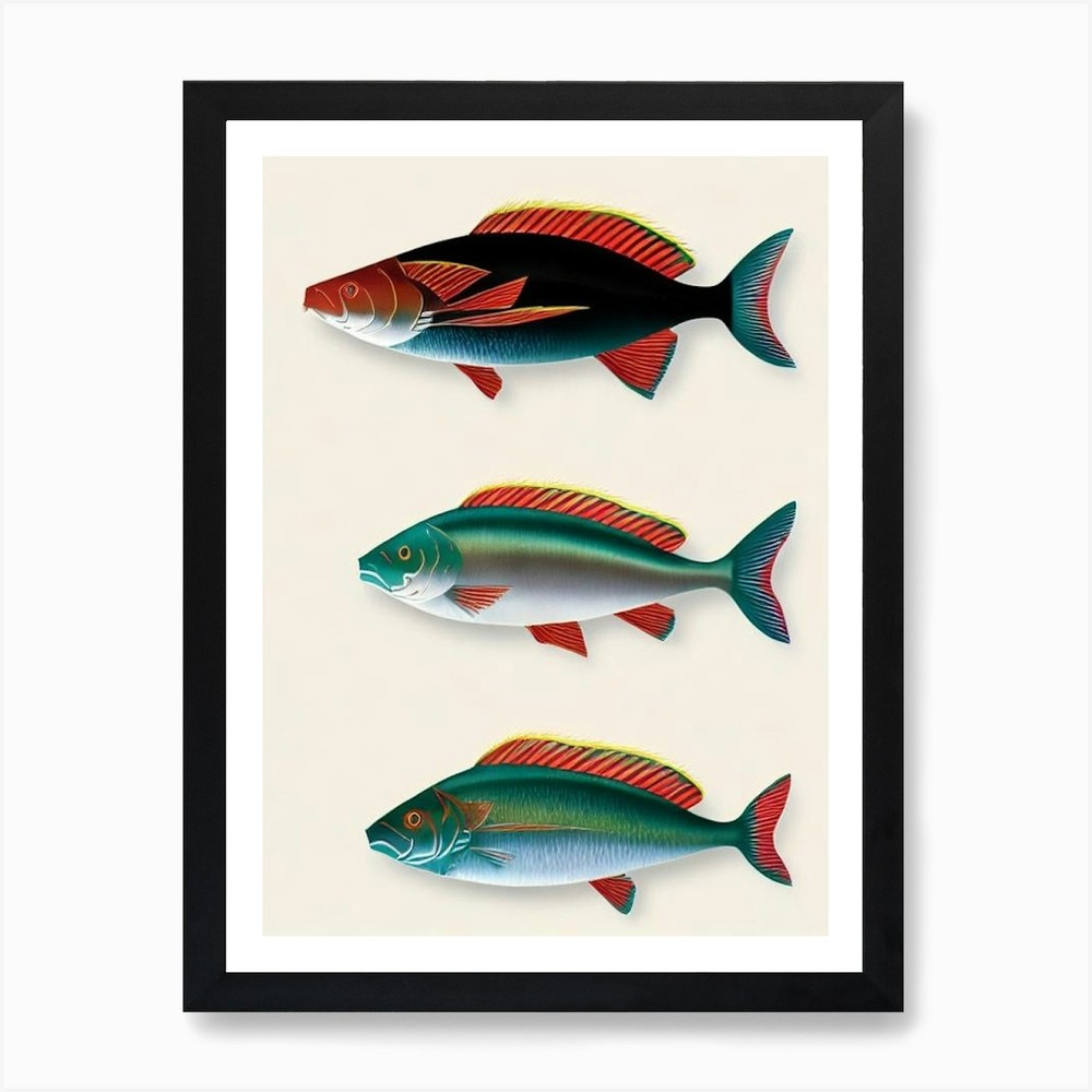 Vintage Sea Dragon Art Print Framed Wall Decor Canvas Poster