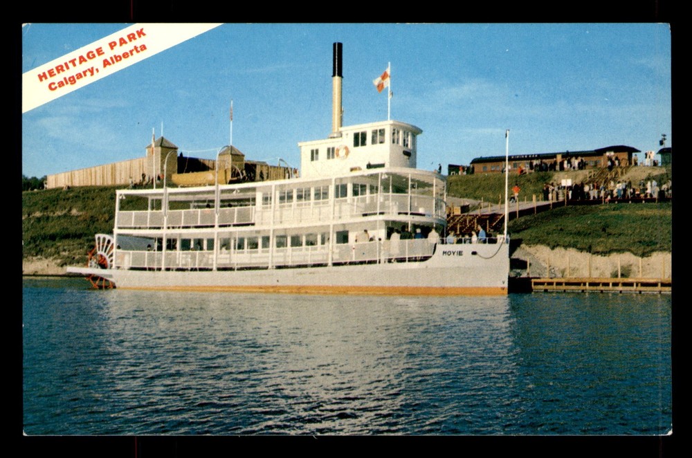 Heritage Park Calgary Alberta Canada S.S. Moyie Ship Boat People Postcard Unp