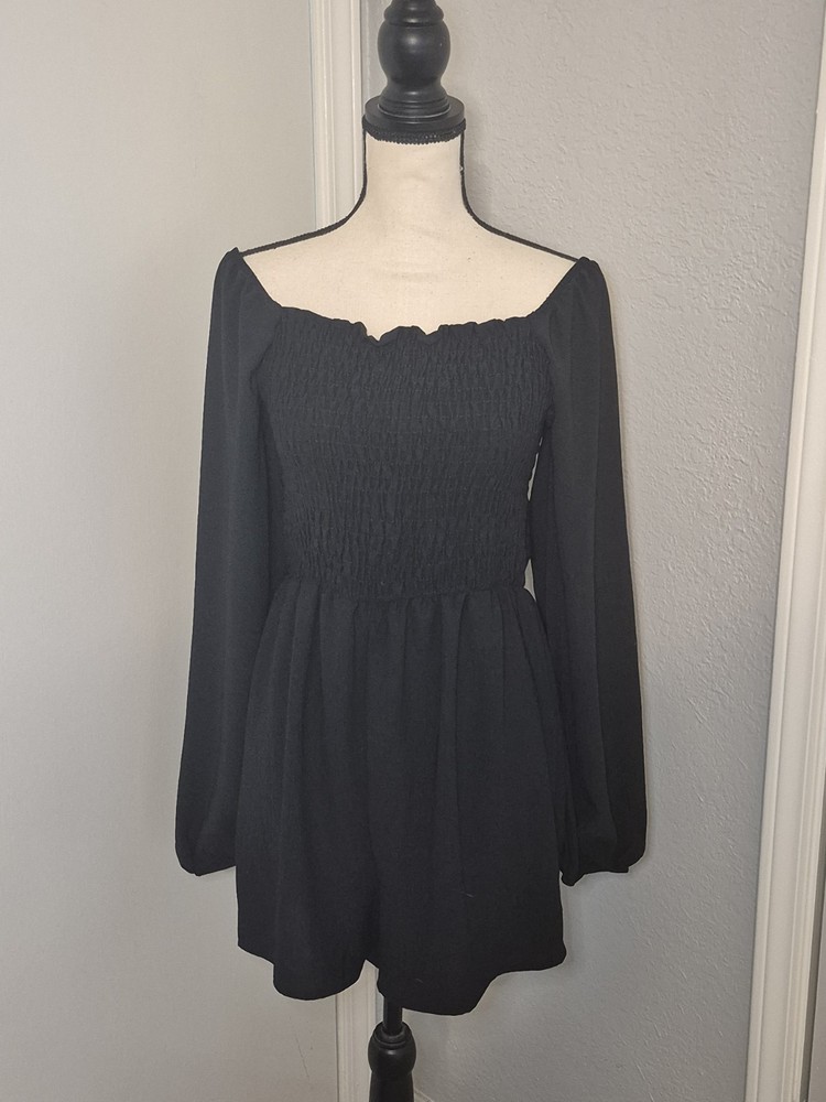 Black Off-Shoulder Romper